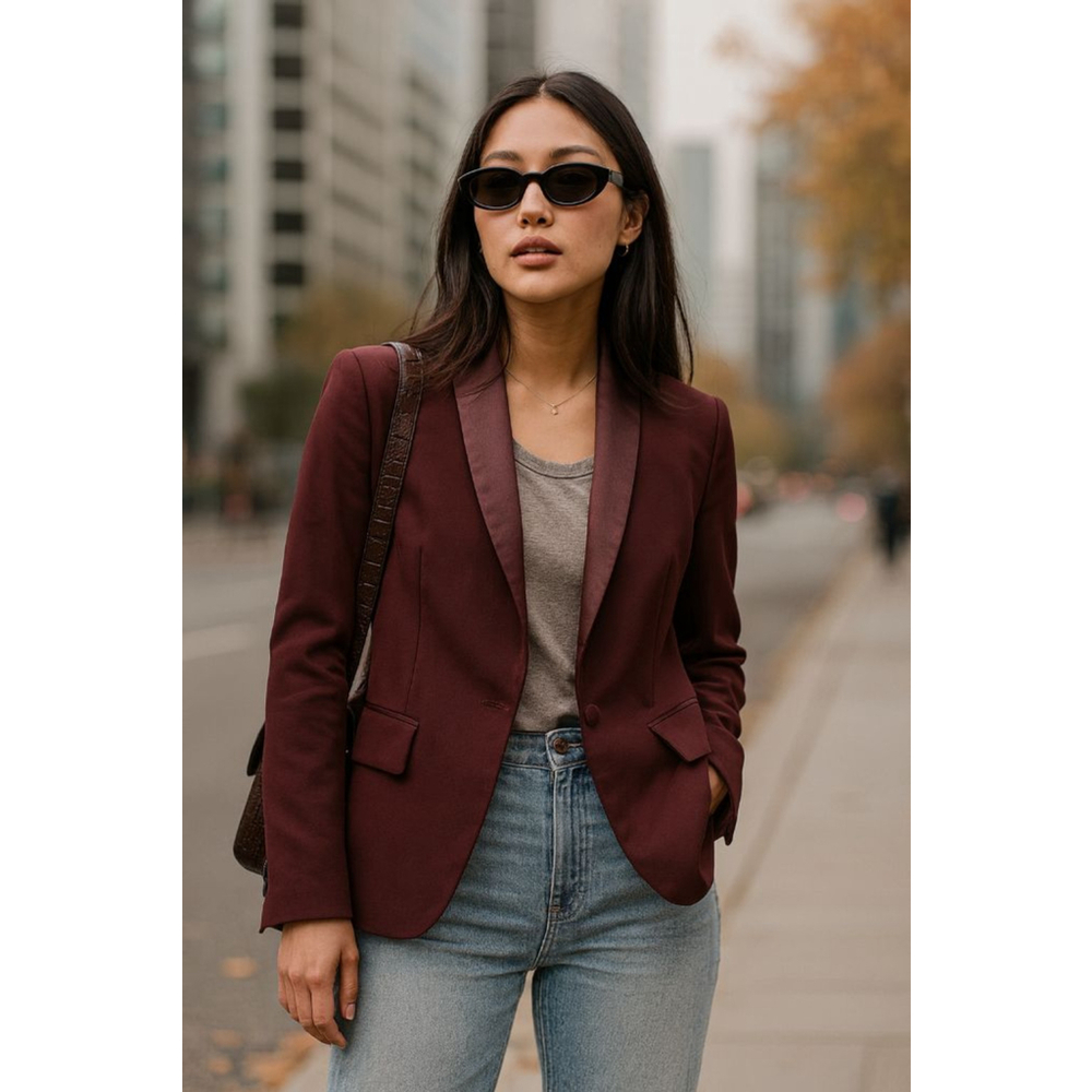 Women's Victoria's Secret Burgundy Blazer Size 2